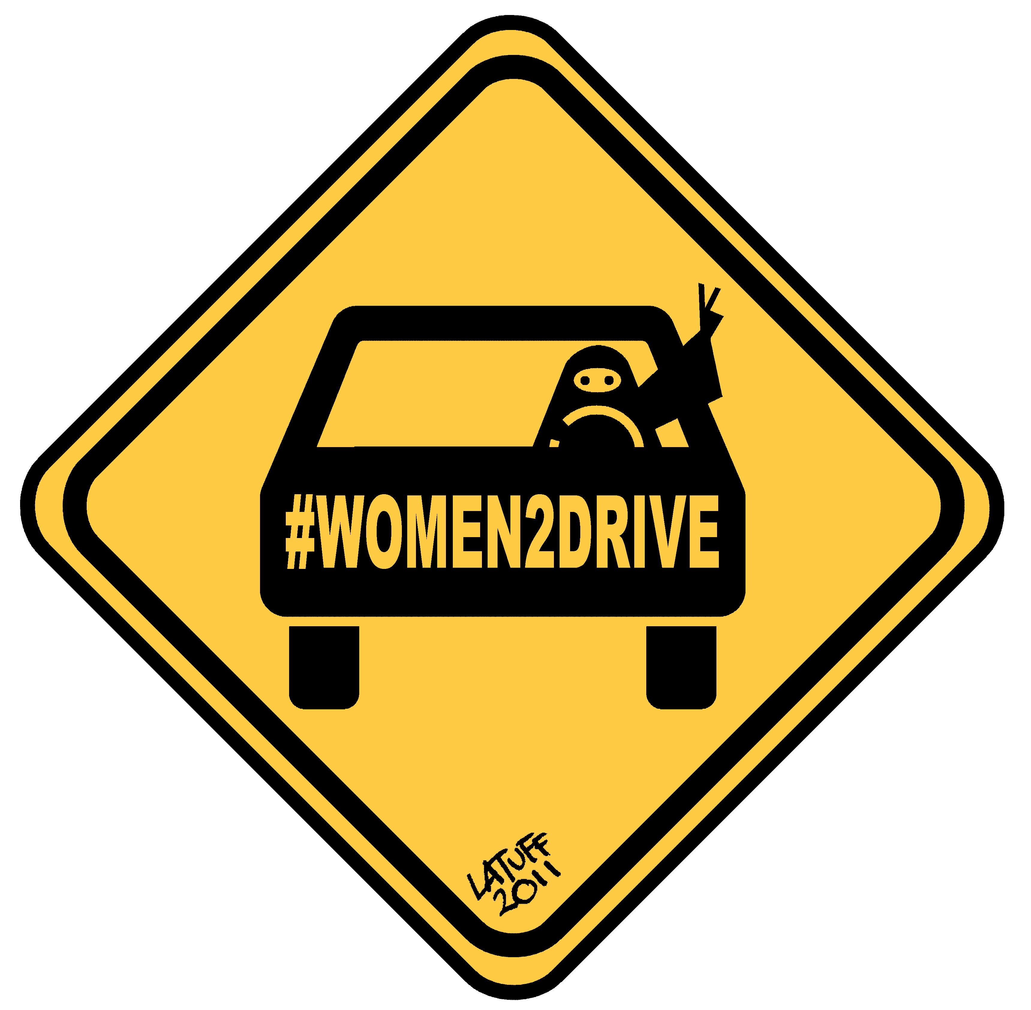 New Saudi Arabia's traffic sign (women2drive).gif 
