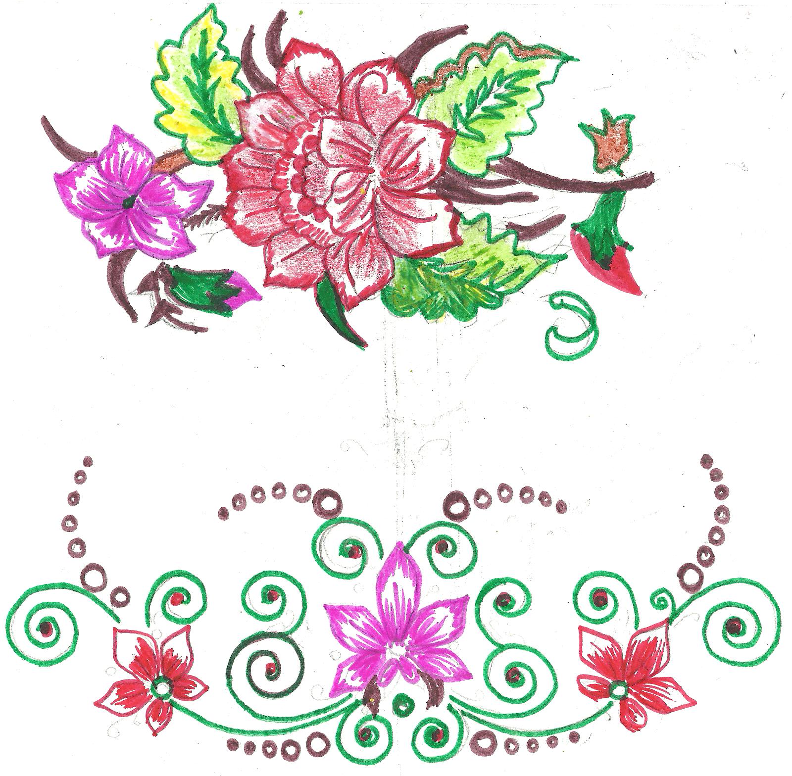 Mehndi,sketch,embroidery,painting: Fabric paint designs