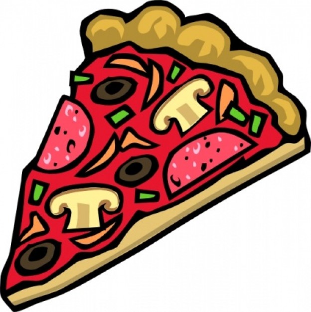 Pizza Slice Mushroom Veggies Pepperoni clip art | Download free Vector