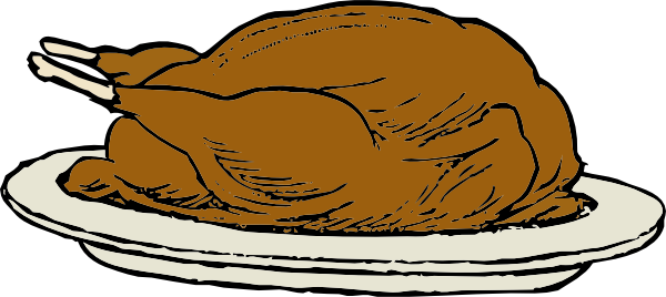 Turkey On A Platter clip art Free Vector