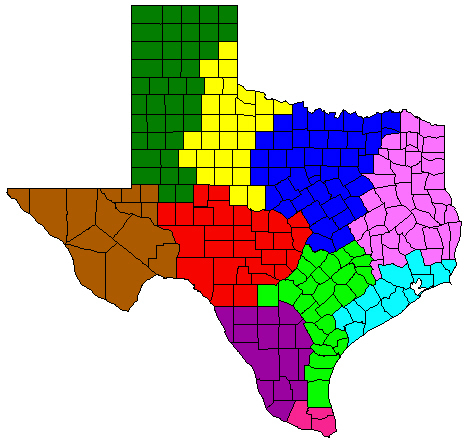 Texas Climate Divisions Map