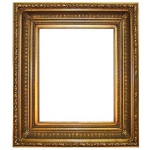 5 1/2 INCH WIDE MUSEUM PICTURE FRAME - ANTIQUE GOLD WITH GOL ...