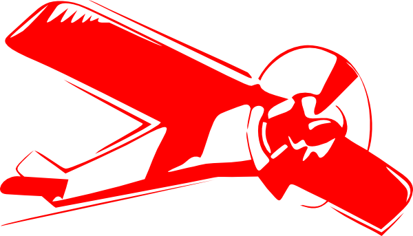 Red Biplane Clip Art - vector clip art online ...