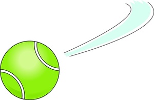 Tennis Ball Clipart Image - A green cartoon tennis ball in motion