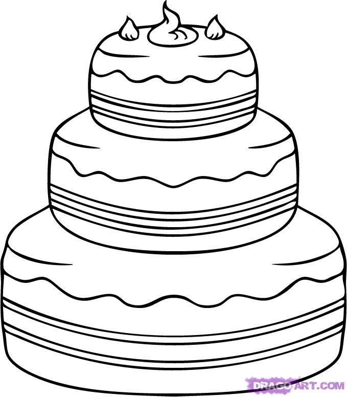 Line Drawing Cake : Birthday cake line drawing clipart best
