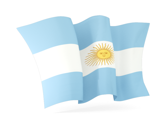 Waving flag. Illustration of flag of Argentina