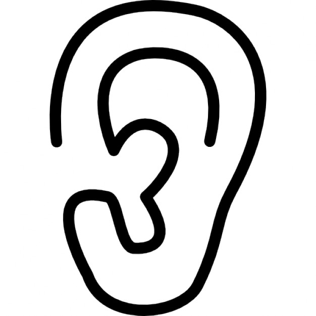 Ear lobe side view outline Icons | Free Download