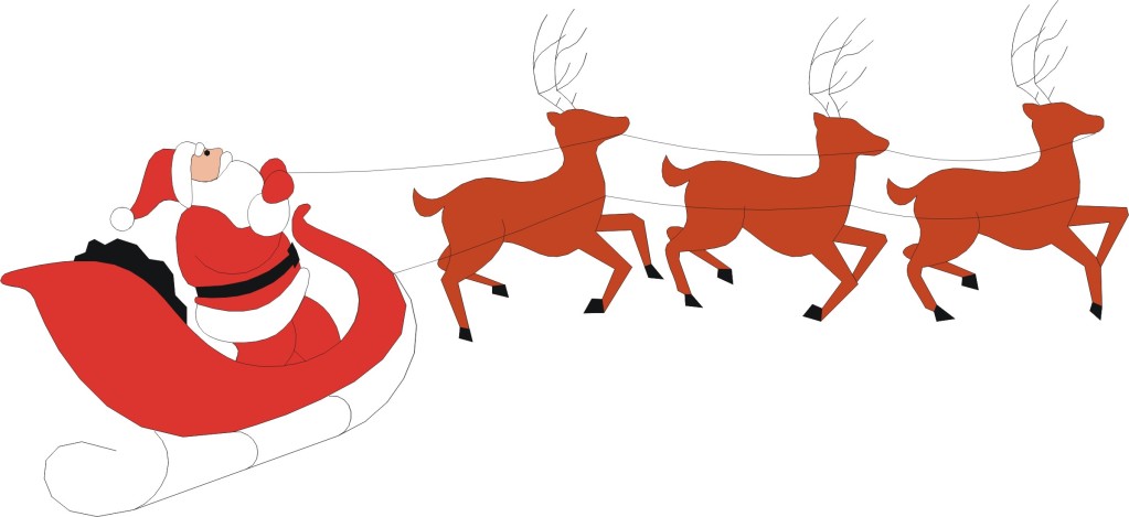 Christmas santa reindeer clipart