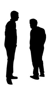 Two Man Silhouette - ClipArt Best