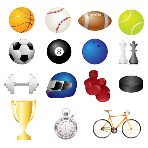 Different sports equipment vector icons 02 - Sport Icons, Vector ...