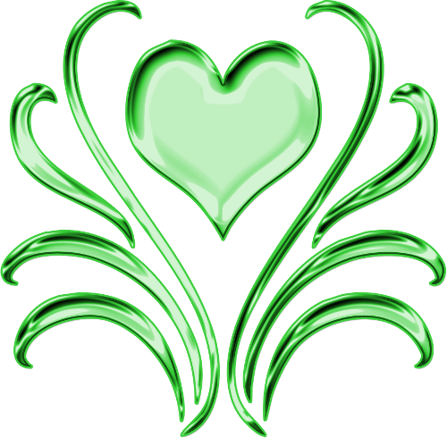 Green Heart and Leaves Decorative PNG by clipartcotttage on DeviantArt