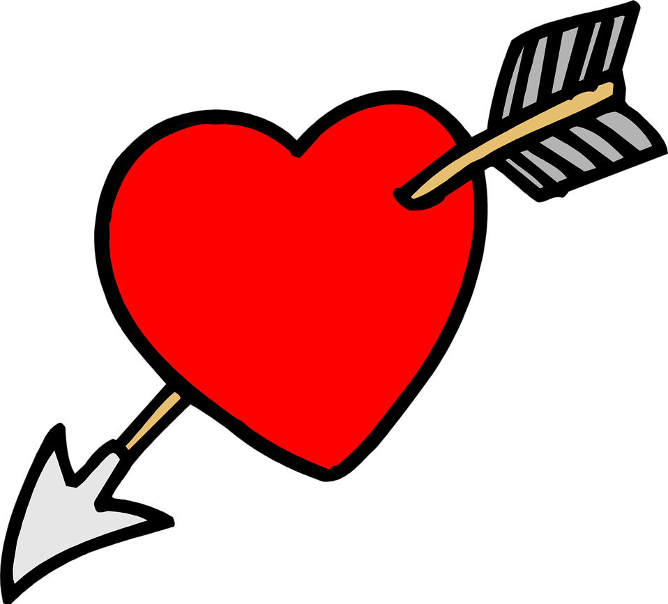 Arrow through heart clipart