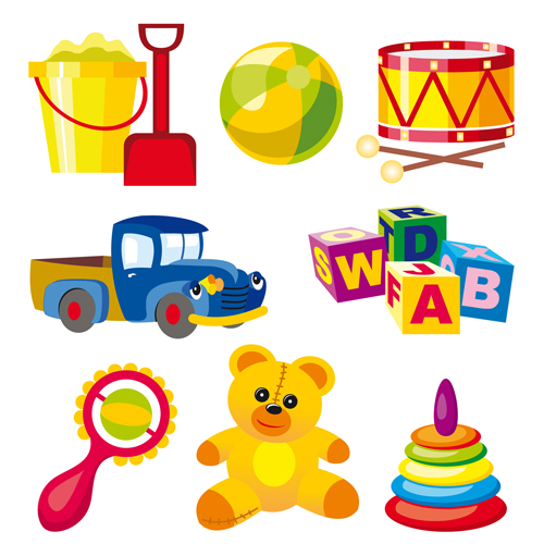 Different Baby Toys mix vector set 01 - Vector Life free download