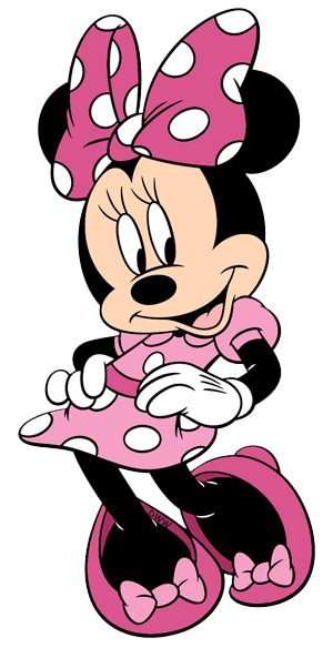 Minnie mouse pink dress clipart