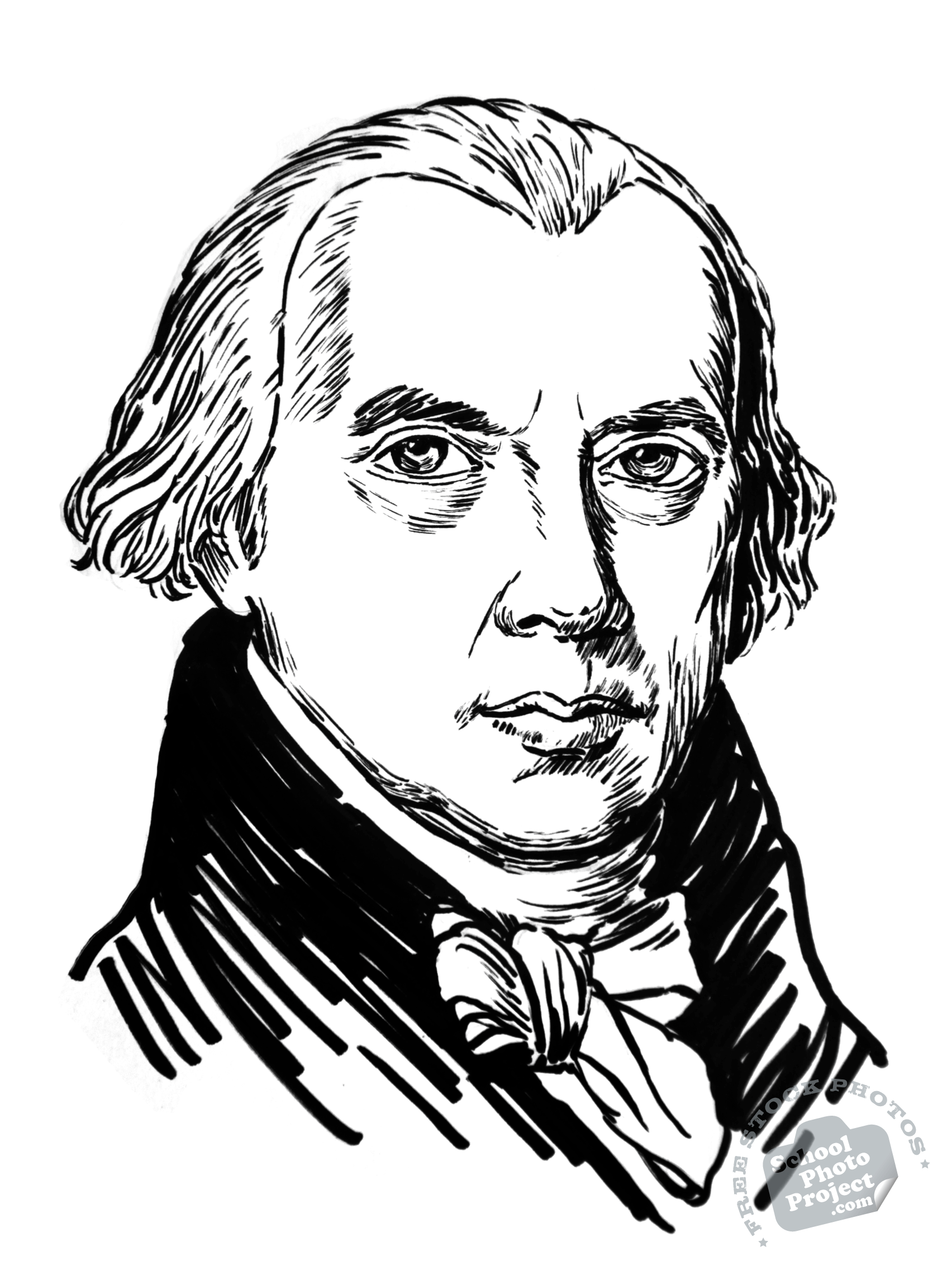 James Madison FREE Stock Illustration: U.S. President Portrait