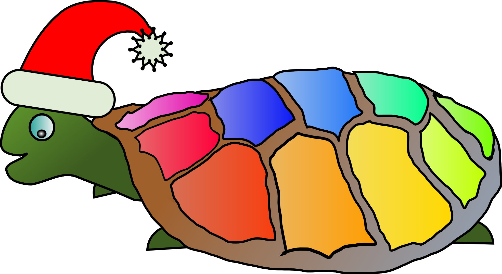 Clip Art: Funny Turtle with Santa Hat Christmas ...