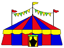 Circus Clip Art - Red and Blue Circus Tents