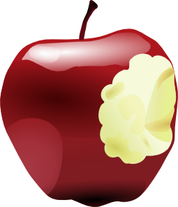 Apple Bitten clip art - vector clip art online, royalty free ...