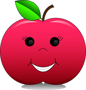Apple Clipart Image - Happy Smiling Red Apple Fruit Character