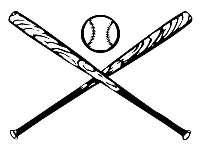 Baseball Crossed Bats Clipart