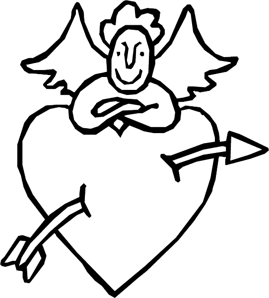 Heart with Arrow Coloring Pages