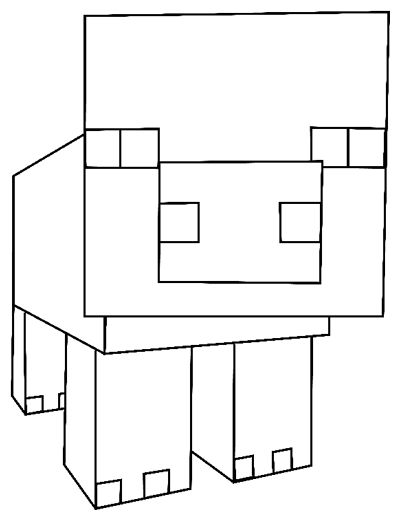 How to Draw Pig From Minecraft with Easy Step by Step Drawing ...