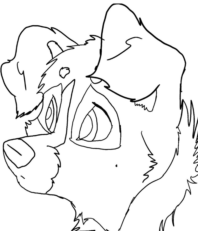 sheep dog line art