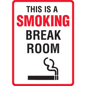 Connecticut Smoking Break Room Sign