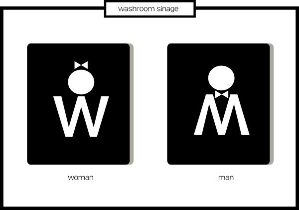 washroom signage on Behance
