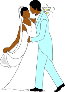 First Dance Clipart Image - A cartoon Hispanic bride and groom ...