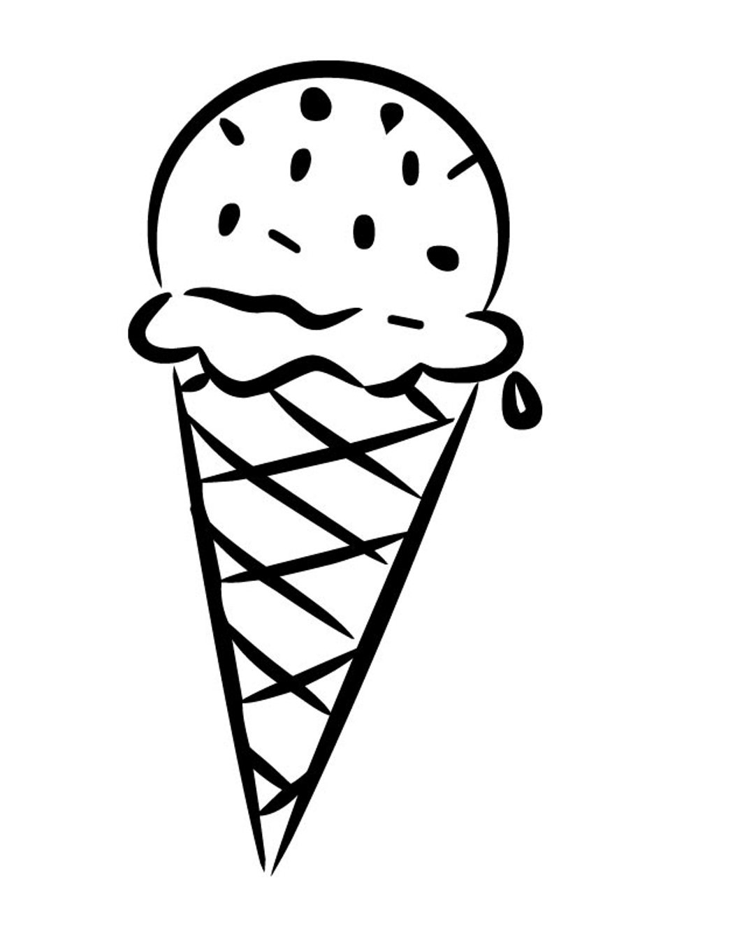 Ice Cream Cone Coloring Page - ClipArt Best