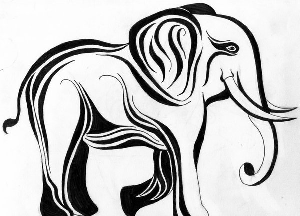 Elephant Tribal Head Tattoo Design | Fresh 2017 Tattoos Ideas