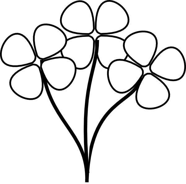 Small Flower Black And White Clipart