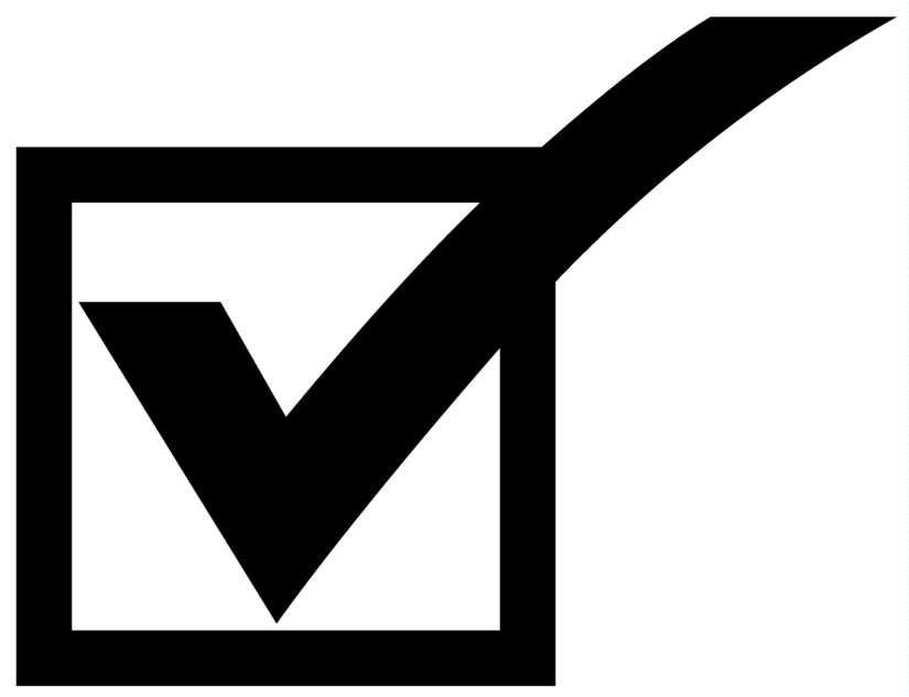 Box with check mark clipart