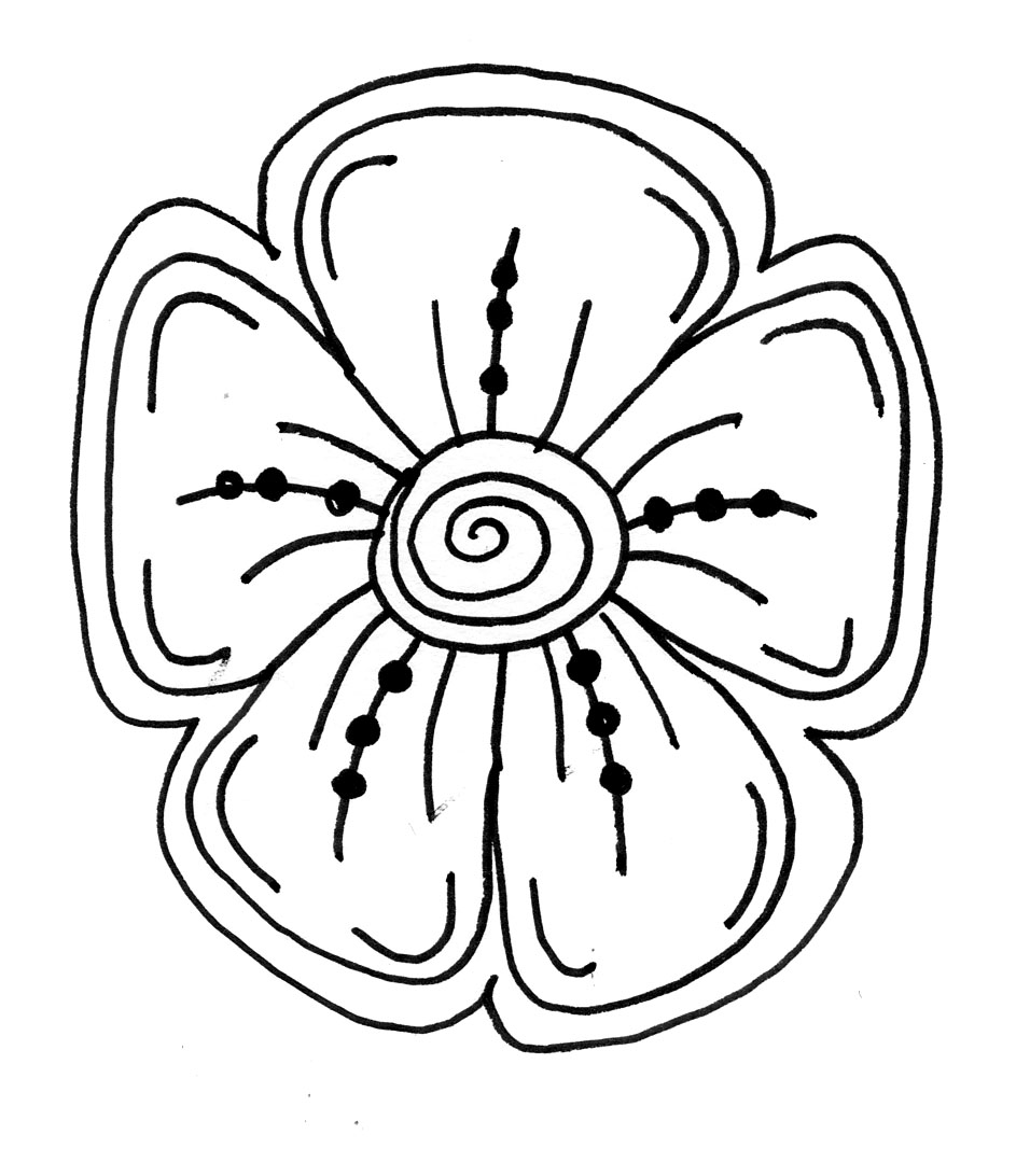 Easy Flower Drawing In Pencil - ClipArt Best