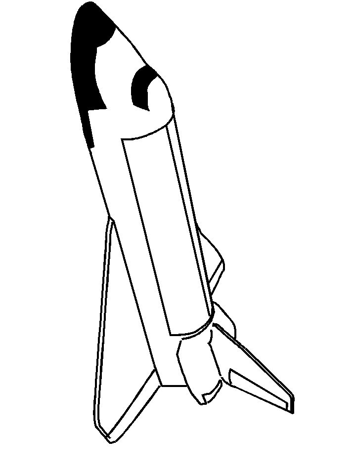 Rocket Ship Outline - AZ Coloring Pages