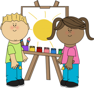 1,069 views Kids Painting On Easel Clip Art Kids Painting on Easel Image