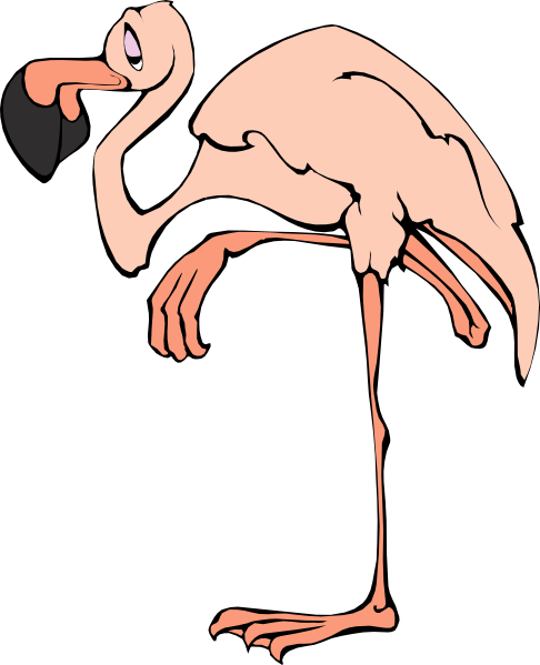Cartoon Flamingo Clip Art - vector clip art online ...