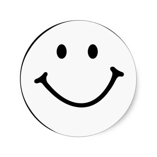 mad red smiley face round sticker from Zazzle.