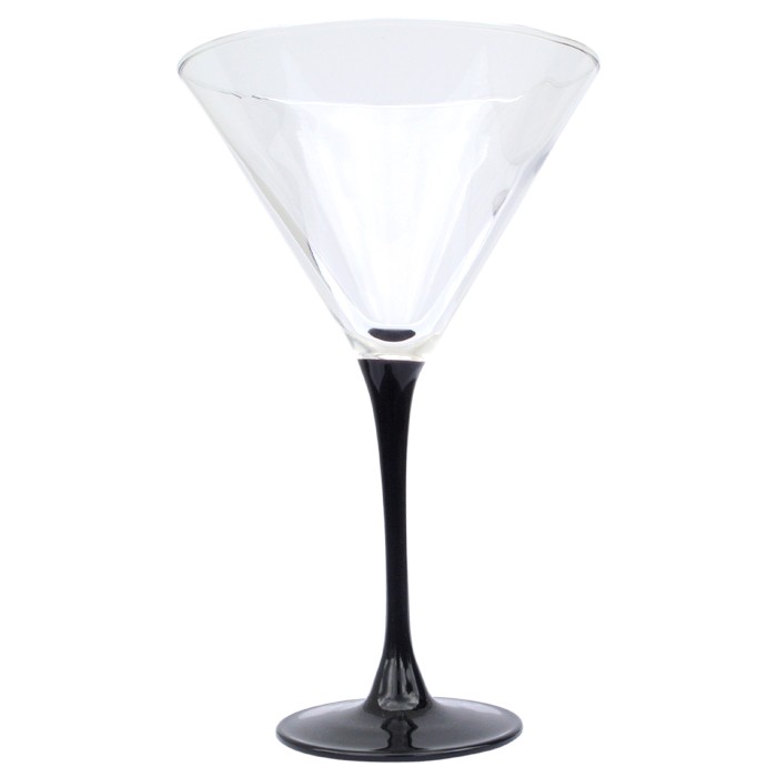 Personalized 10 oz. Signature Black Stem Martini Glasses - Wedding-