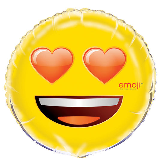 Foil Love Heart Eyes Emoji Balloon | Emoji Party Decorations