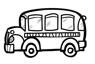 White School Bus Side Clipart