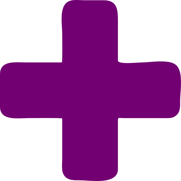 Dark Purple Plus Clip Art - vector clip art online ...
