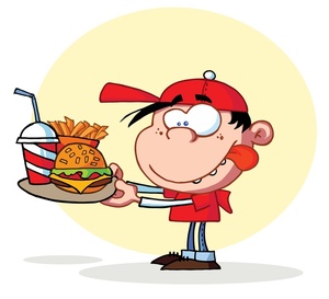 Hungry Person Clipart Image - A Hungry Boy About to Eat a ...