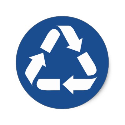 Blue Recycling Symbol Sticker | Zazzle