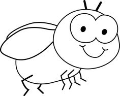 Cute insects clipart black and white