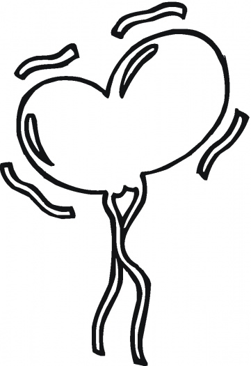 Heart-shaped birthday balloons coloring page | Super Coloring