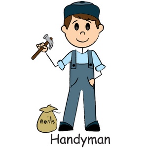 Handyman Clipart Image - Stick Figure Male Handyman Holding a ...