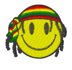 Text and Shapes Embroidery Design: Jamaica Smiley Logo from ...