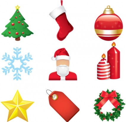 Christmas elements illustration 05 vector Free Vector